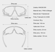 Cyklistické brýle KINGSEVEN LS910 BÍLO - ČERNÁ / SKLO TMAVĚ MODRÉ C14